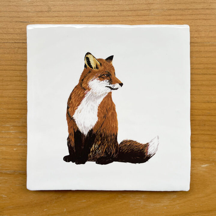 Fox Sitting- Vintage Style Tile