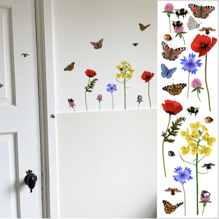 Insecten en Wilde Bloemen Muurstickers