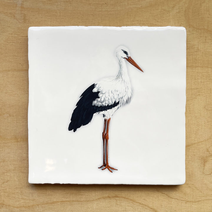 Ooievaar- Tegeltje