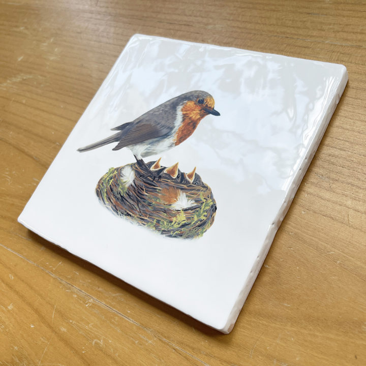 Robin with Nest Vintage Style Tile - Image 2