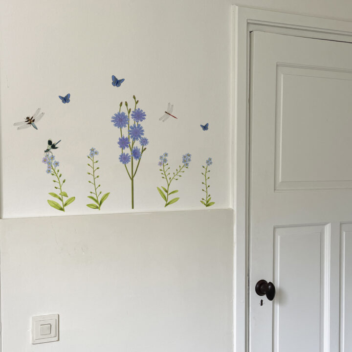 Wild Flowers in Blue Wall Stickers - Image 2