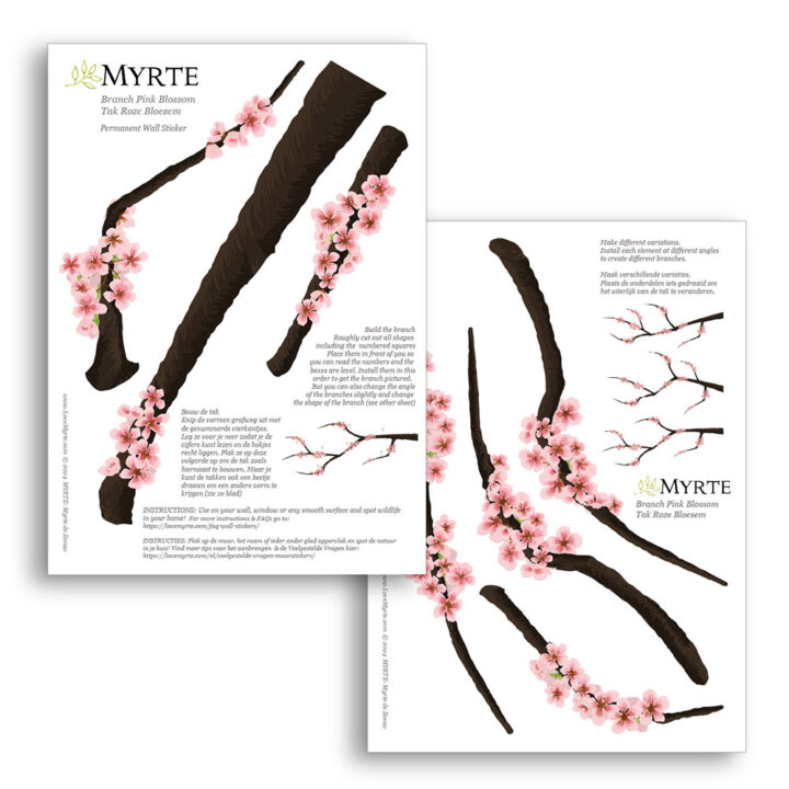 Pink Blossom Branch Wall Sticker - Image 6