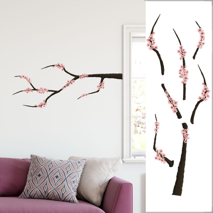 Pink Blossom Branch Wall Sticker