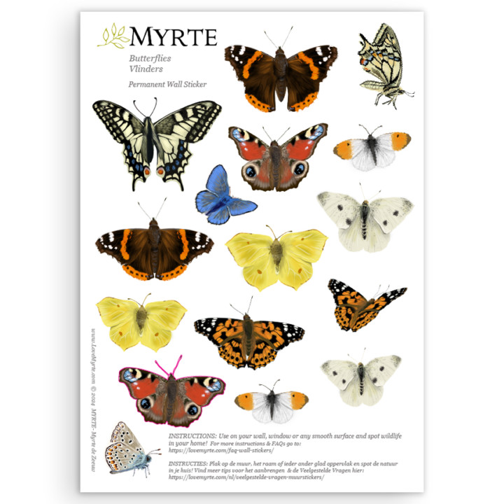 Vlinders muurstickers - Afbeelding 3
