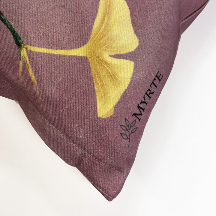 Handmade Cushion Cover Chickadees on Lilac - Image 3