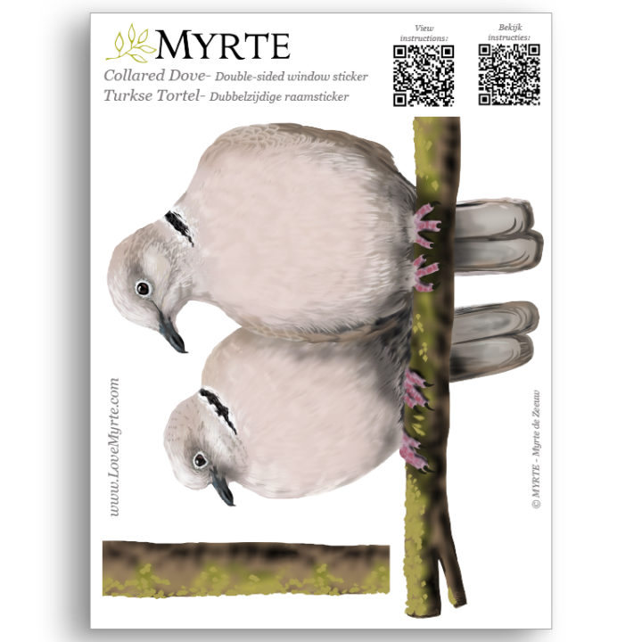 Collared Dove Double-sided Window Sticker - Image 5